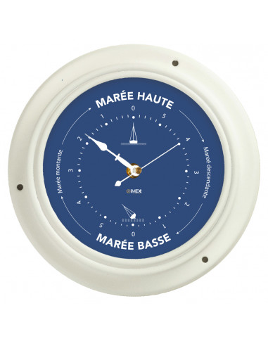 INDICATEUR DE MARÉE EN MÉTAL PEINT EN BLANC OU BLEU MARINE