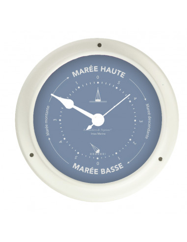 INDICATEUR DE MARÉE EN MÉTAL PEINT EN BLANC OU BLEU MARINE