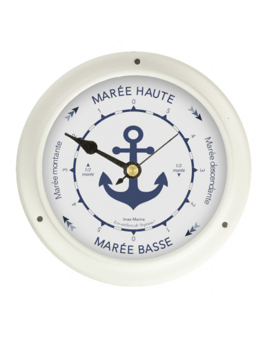 INDICATEUR DE MARÉE EN MÉTAL PEINT EN BLANC OU BLEU MARINE