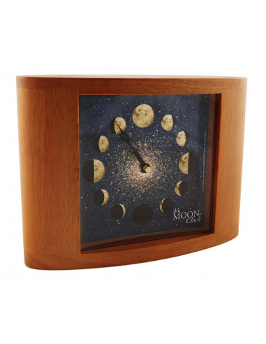 DESKTOP MOON CLOCK ON WOODEN BOARD